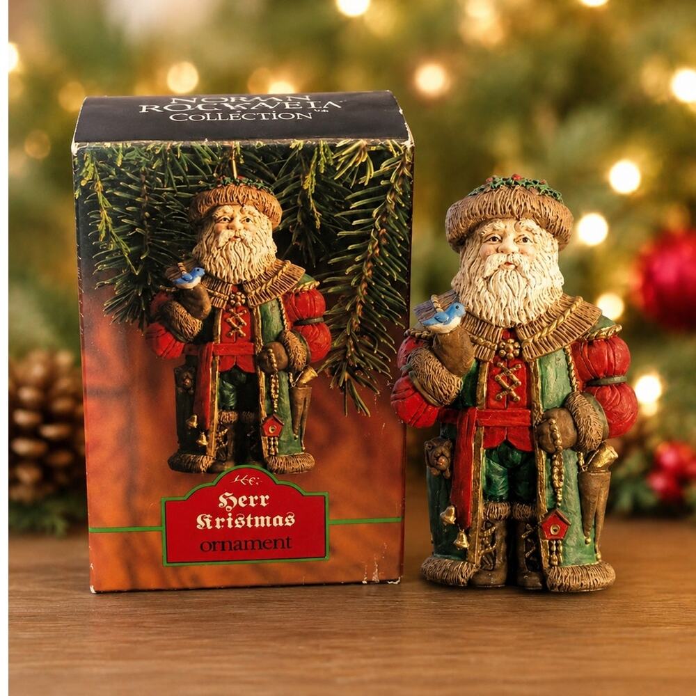 Vintage Midwest Importers Herr Kristmas Santa Ornament NOS Christmas
